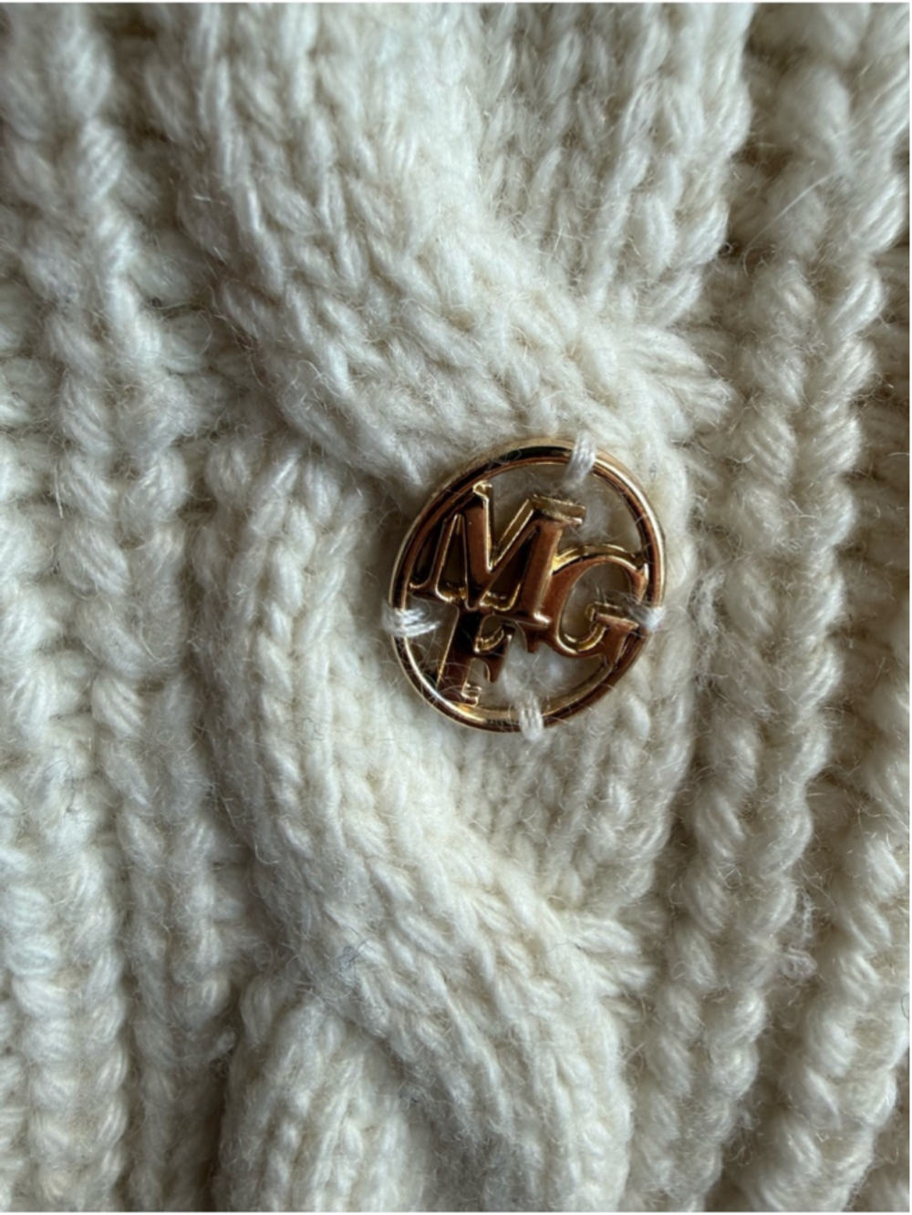 Marithé + François Girbaud Cable Knit Cashmere Wool Zip Sweater OS Chunky - Picture 7 of 9